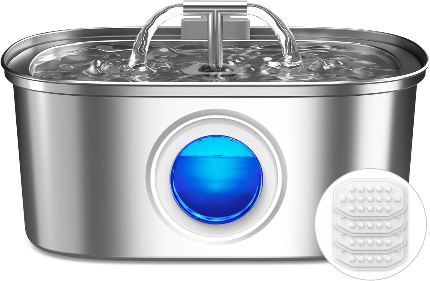 Premium Stainless Steel Cat Water Fountain - 108Oz/3.2L Automatic Pet Dispenser with Water Level Window, Perfect for Cats and Dogs