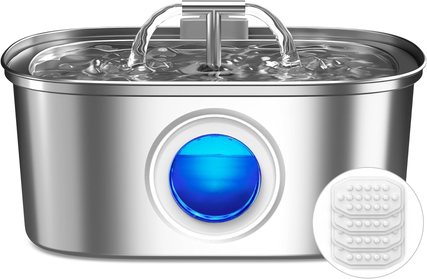 Premium Stainless Steel Cat Water Fountain - 108Oz/3.2L Automatic Pet Dispenser with Water Level Window, Perfect for Cats and Dogs